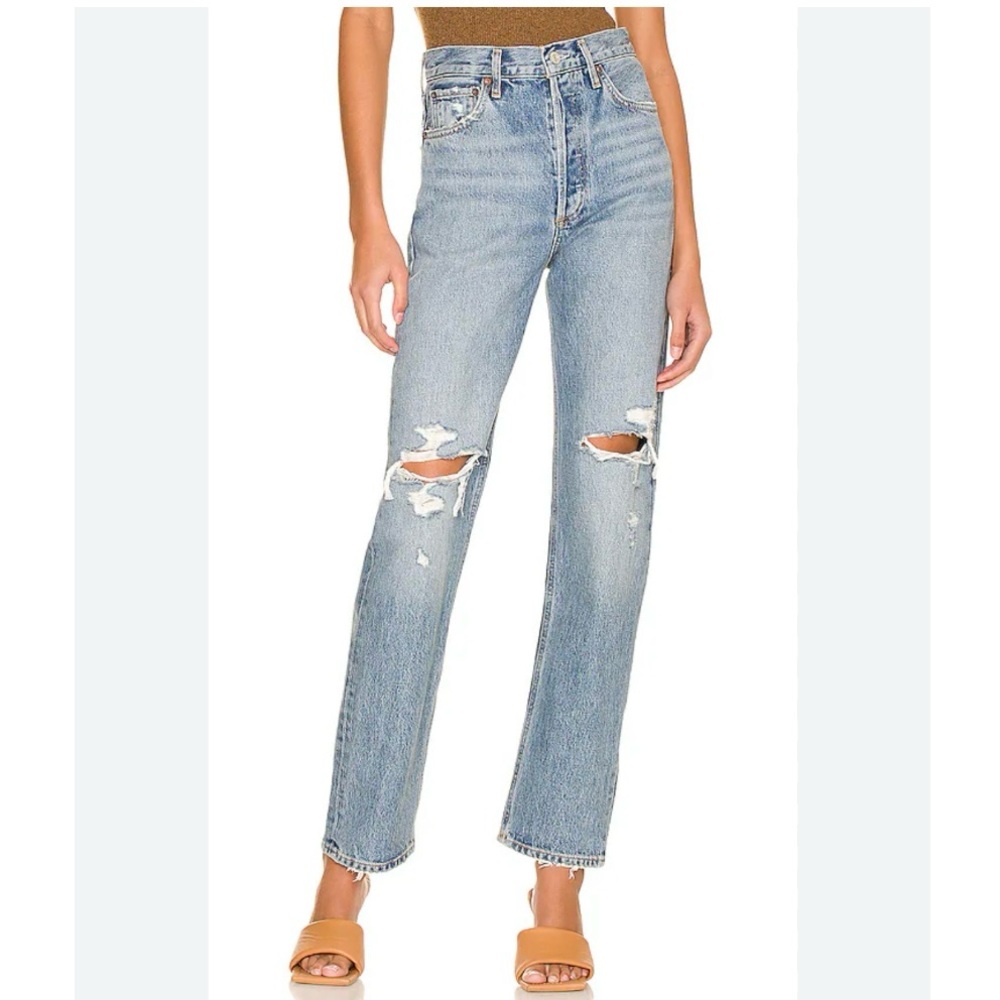agolde 90'S PINCH high rise jeans size 25 ripped blue